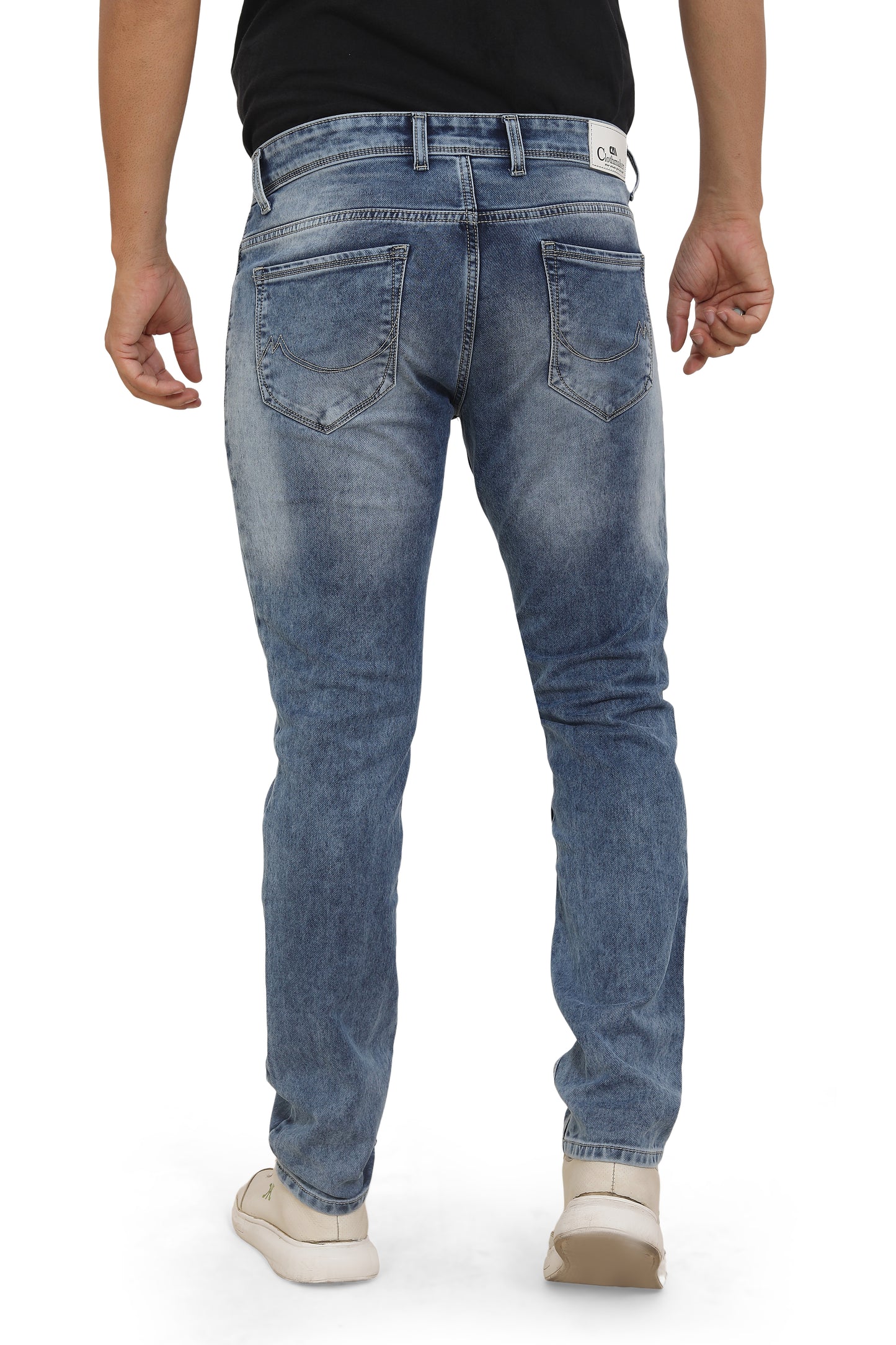 Men's Slim Fit Ankle Length Sky Blue Stretchable Denim Jeans 480
