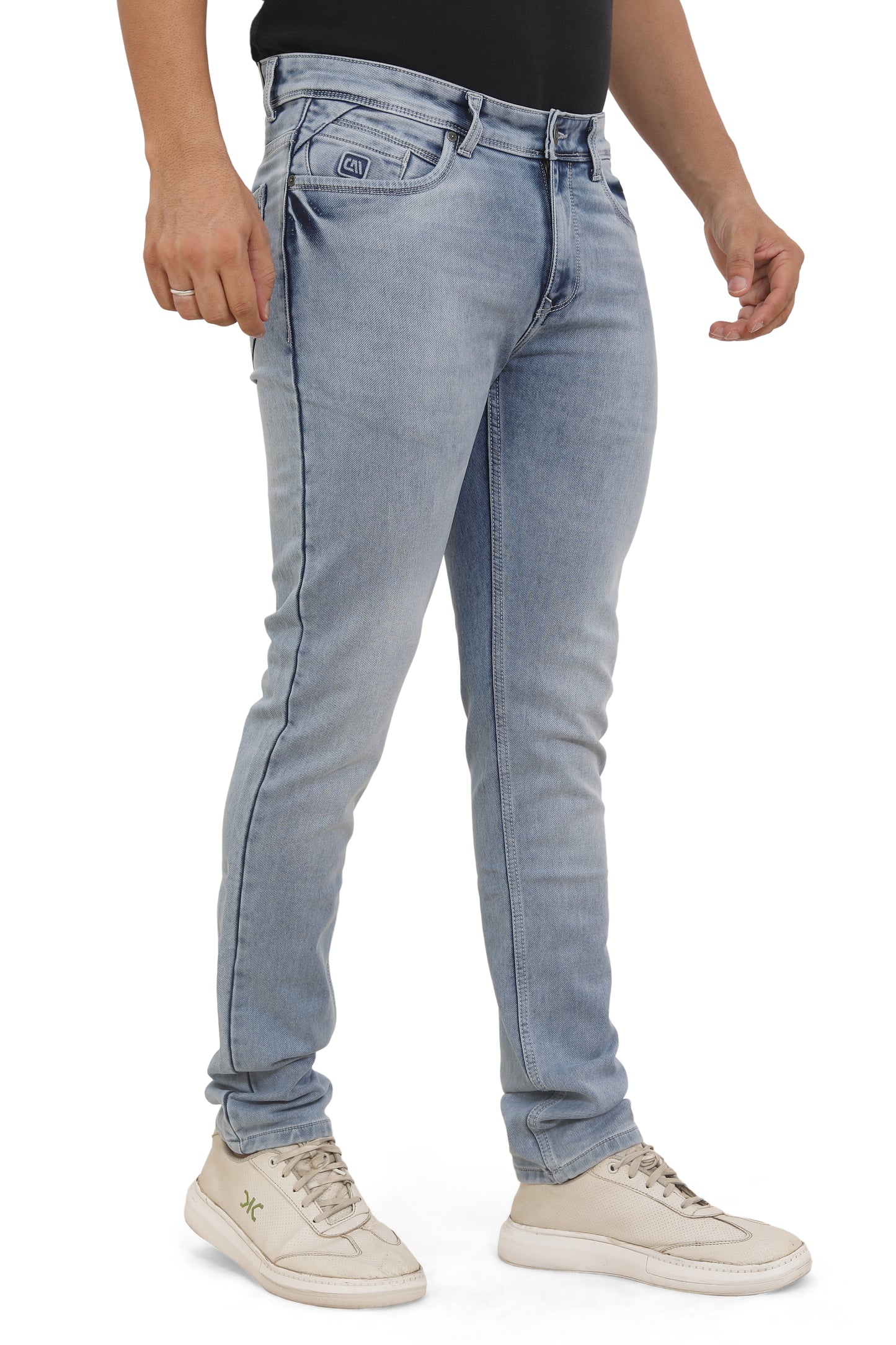 Men's Slim Fit Ankle Length Light Blue Stretchable Denim Jeans 484