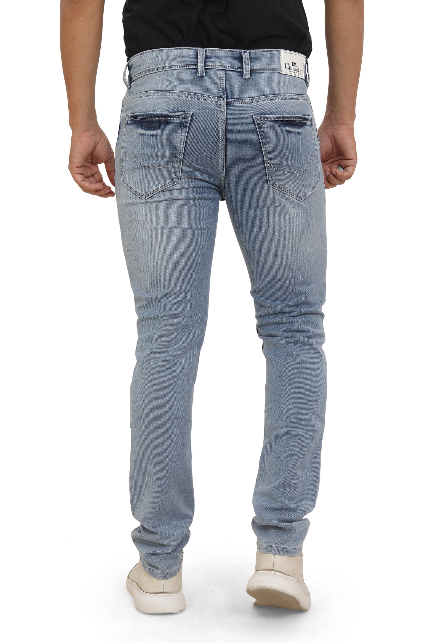 Men's Slim Fit Ankle Length Light Blue Stretchable Denim Jeans 484