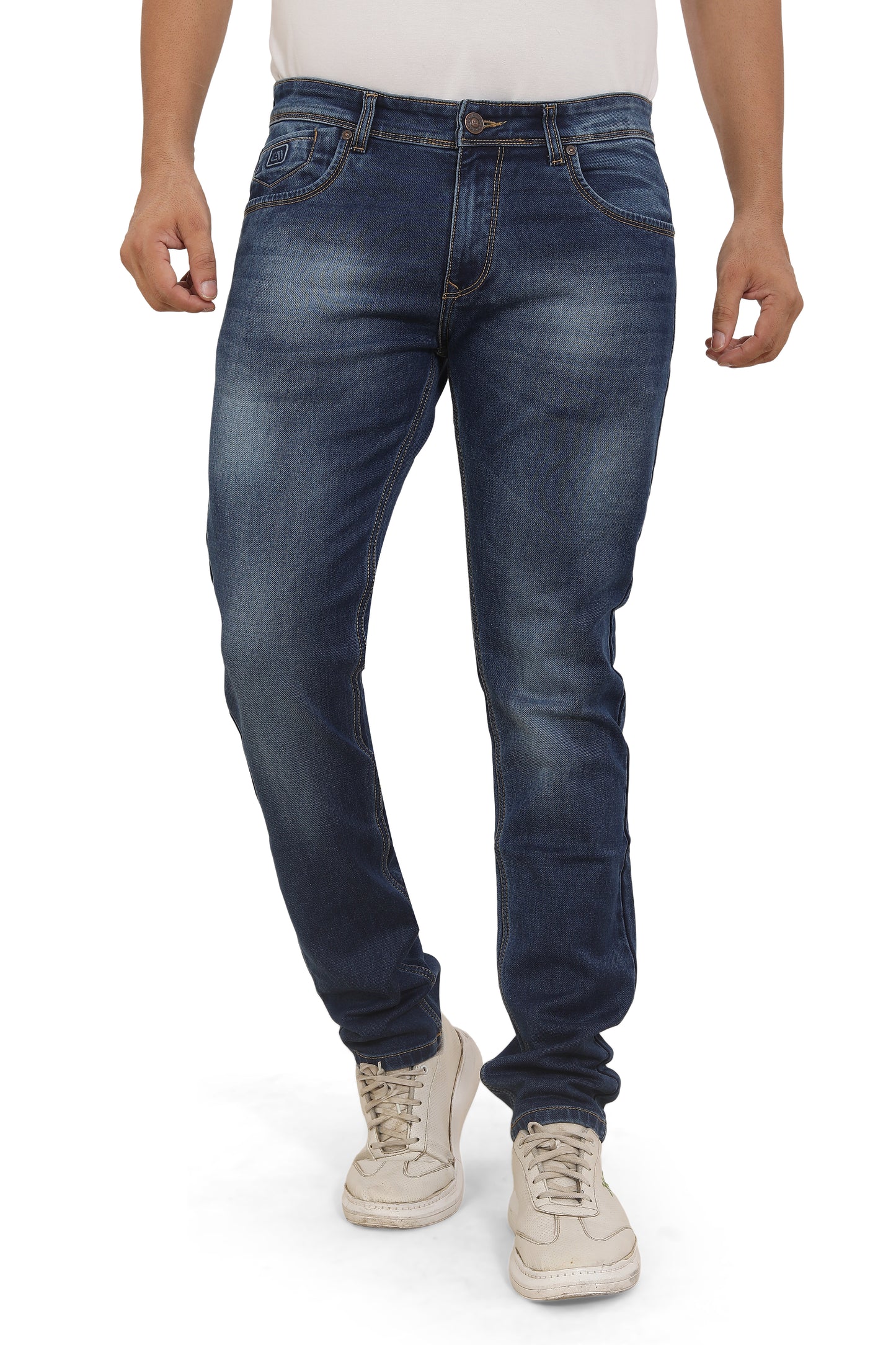 Men's Slim Fit Ankle Length Indigo Blue Stretchable Denim Jeans 482