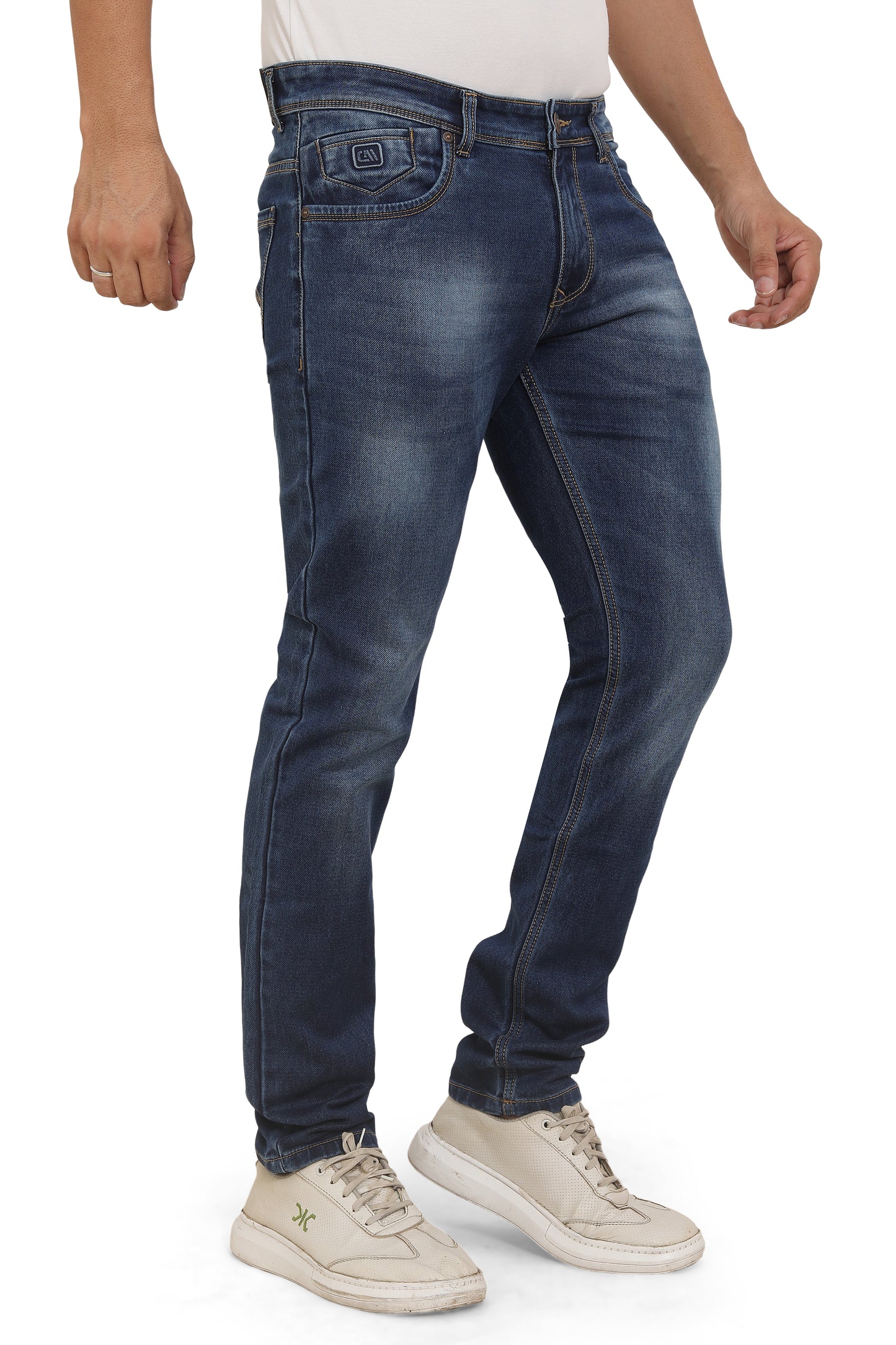 Men's Slim Fit Ankle Length Indigo Blue Stretchable Denim Jeans 482