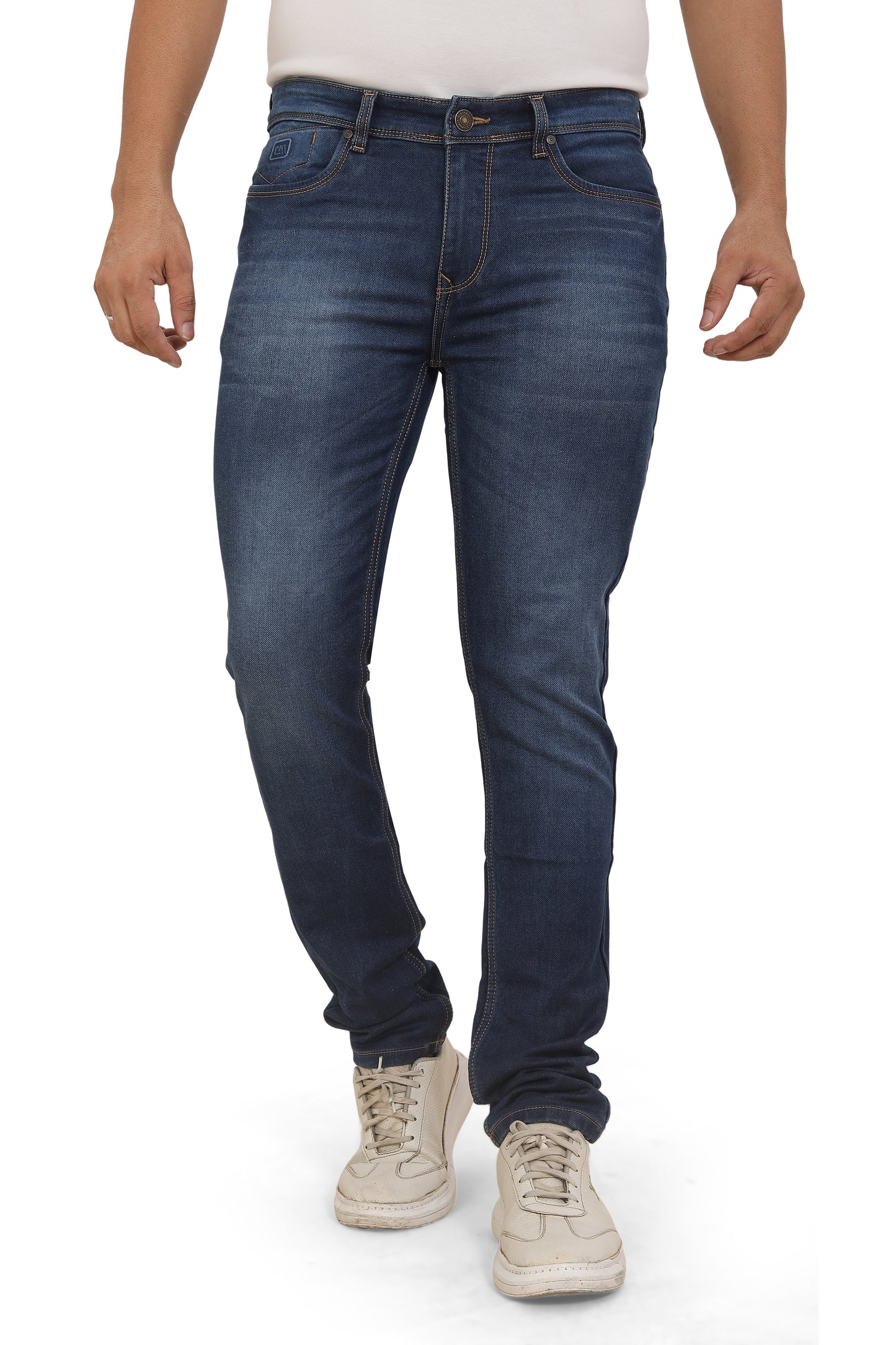 Men's Slim Fit Ankle Length Blue Stretchable Denim Jeans 483