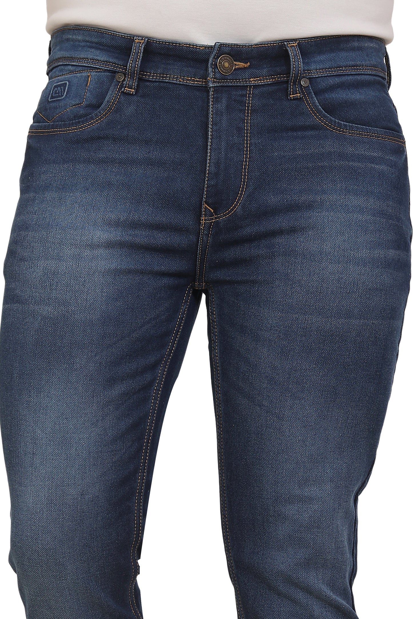 Men's Slim Fit Ankle Length Blue Stretchable Denim Jeans 483