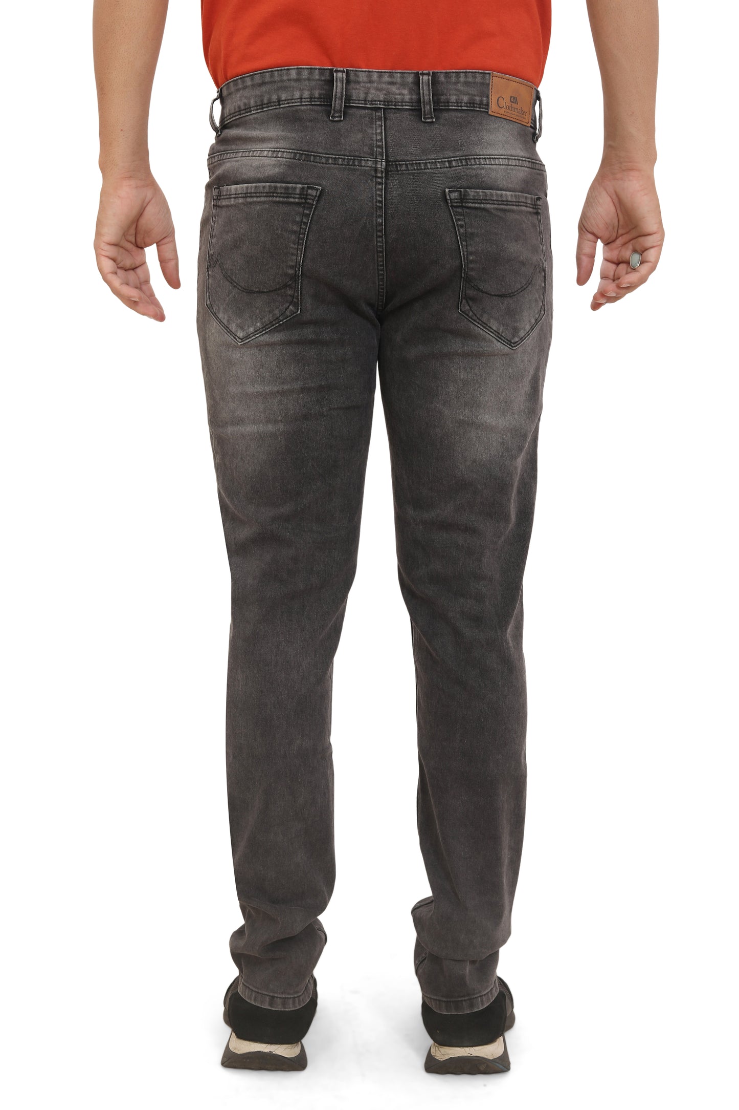 Men's Slim Fit Ankle Length Charcoal Stretchable Denim Jeans 493