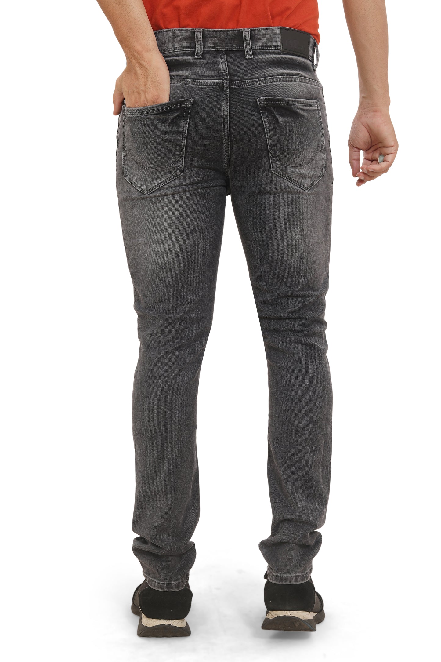 Men's Slim Fit Ankle Length Charcoal Stretchable Denim Jeans 491