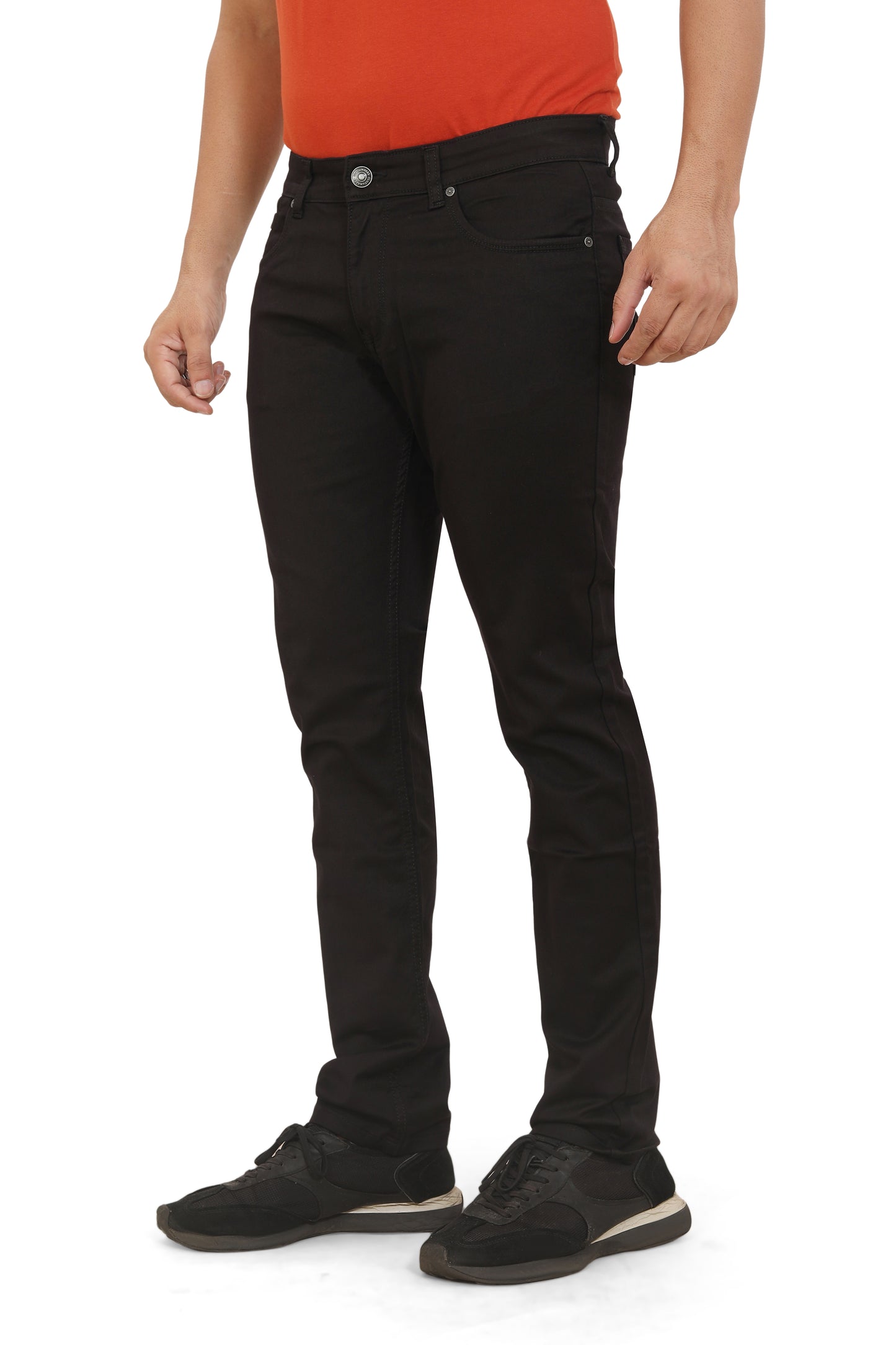 Men's Slim Fit Ankle Length Black Stretchable Denim Jeans 479