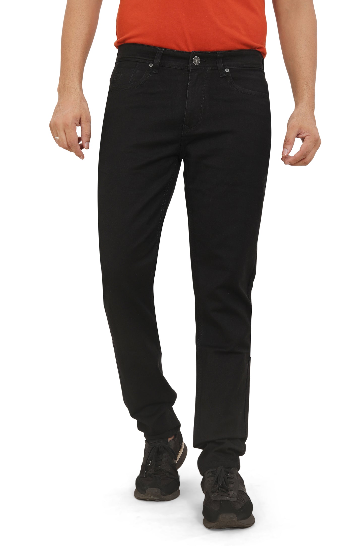 Men's Slim Fit Ankle Length Black Stretchable Denim Jeans 492