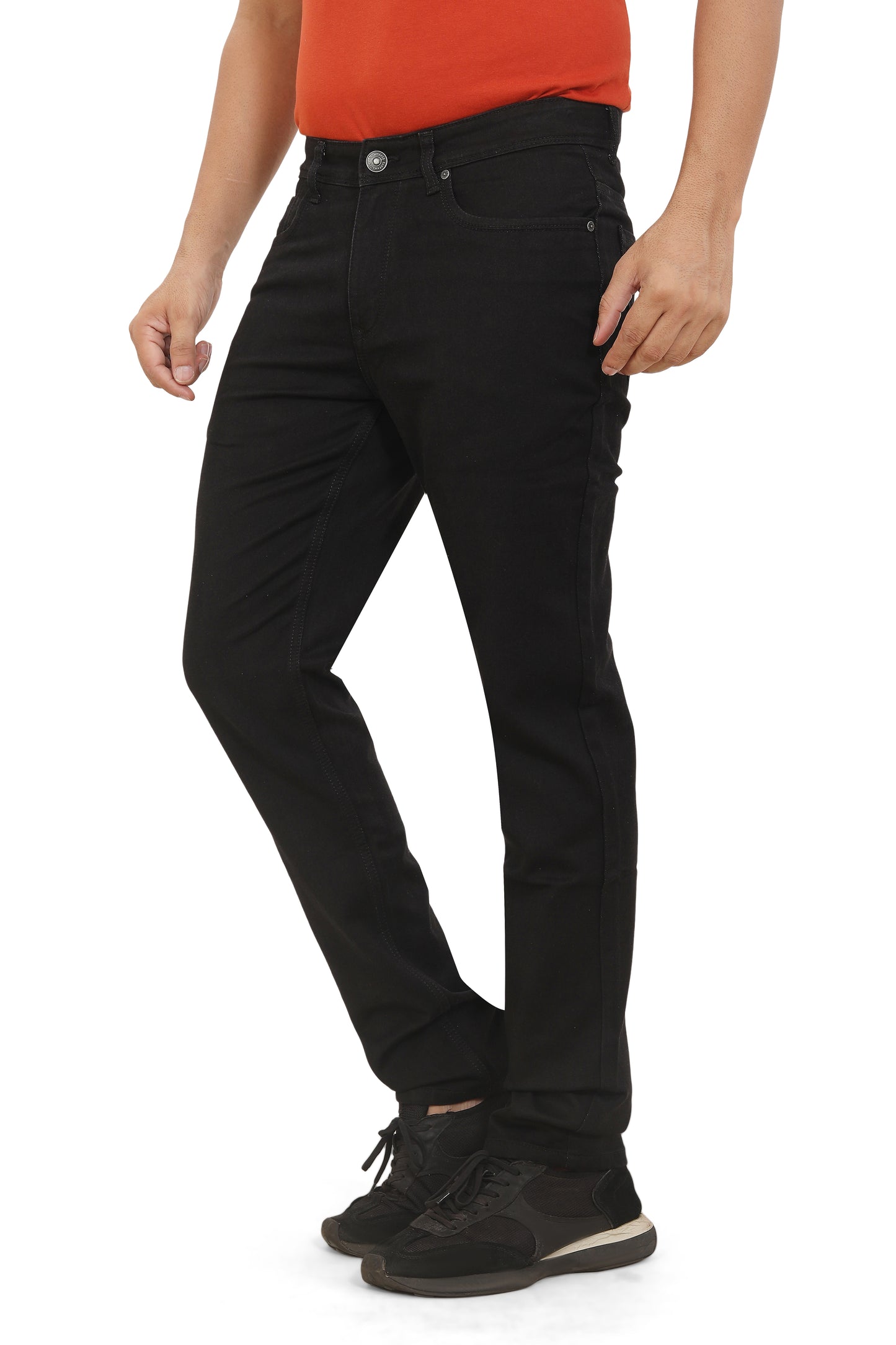 Men's Slim Fit Ankle Length Black Stretchable Denim Jeans 492