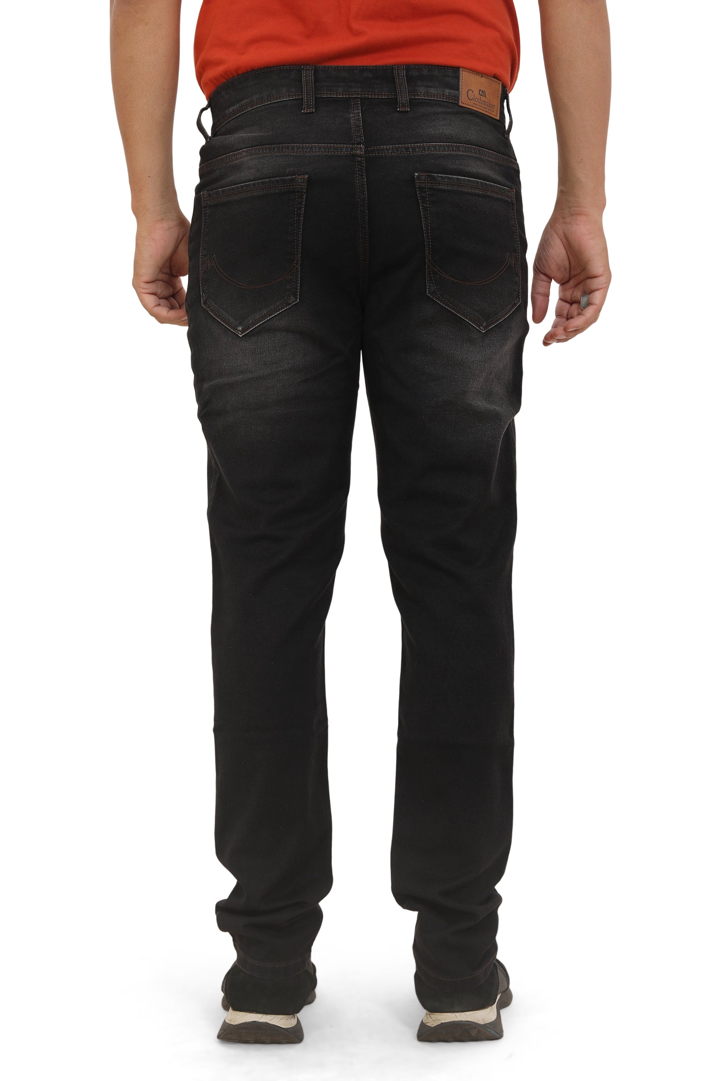 Men's Slim Fit Ankle Length Deep Black Stretchable Denim Jeans 490
