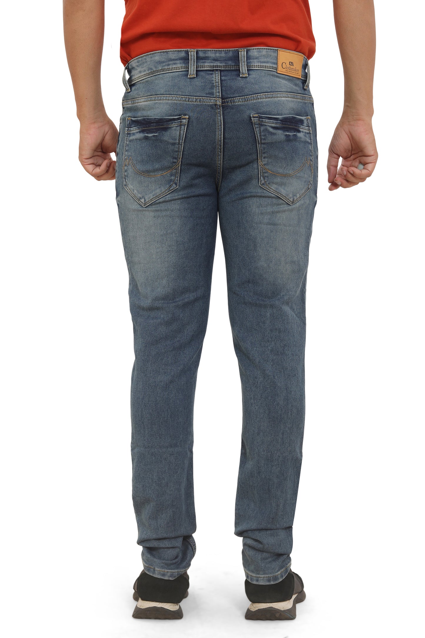 Men's Slim Fit Ankle Length Tinted Blue Stretchable Denim Jeans 485