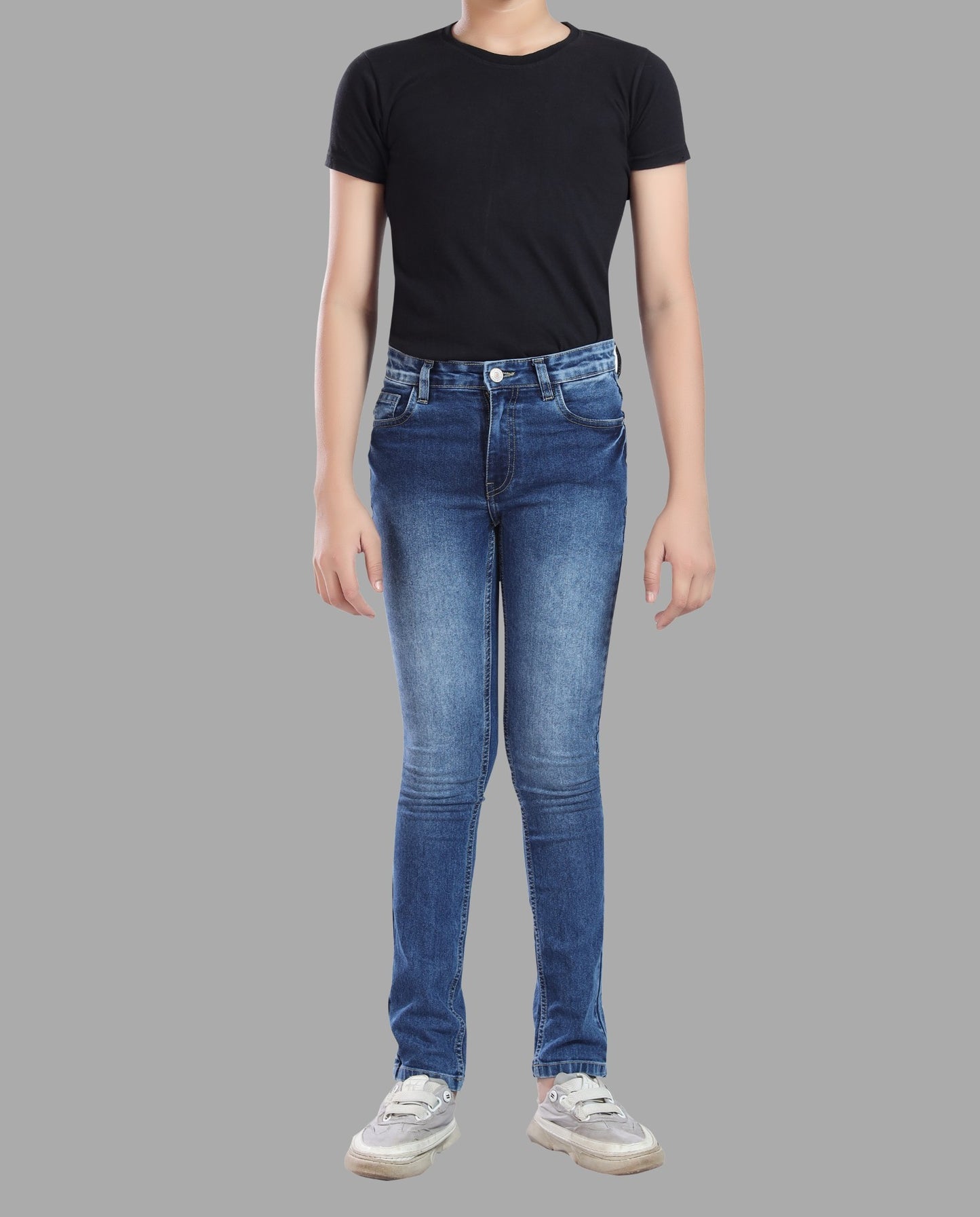 Boy's Slim Fit Stretch DK Blue Denim Jeans 80-99% Cotton, 1% Elastic - Comfortable & Stylish 3005