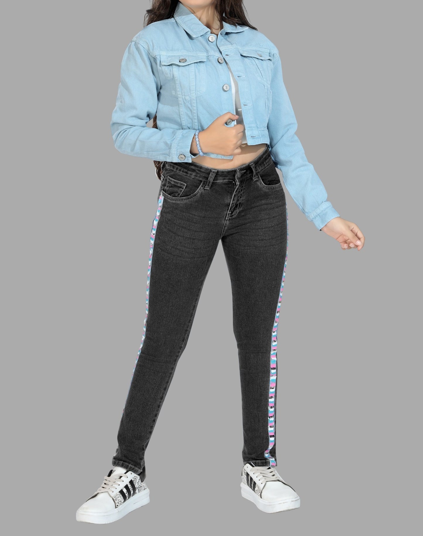 Girl's Turkish Blue Denim Jacket - Stylish & Comfortable 100% Cotton Outerwear 7002