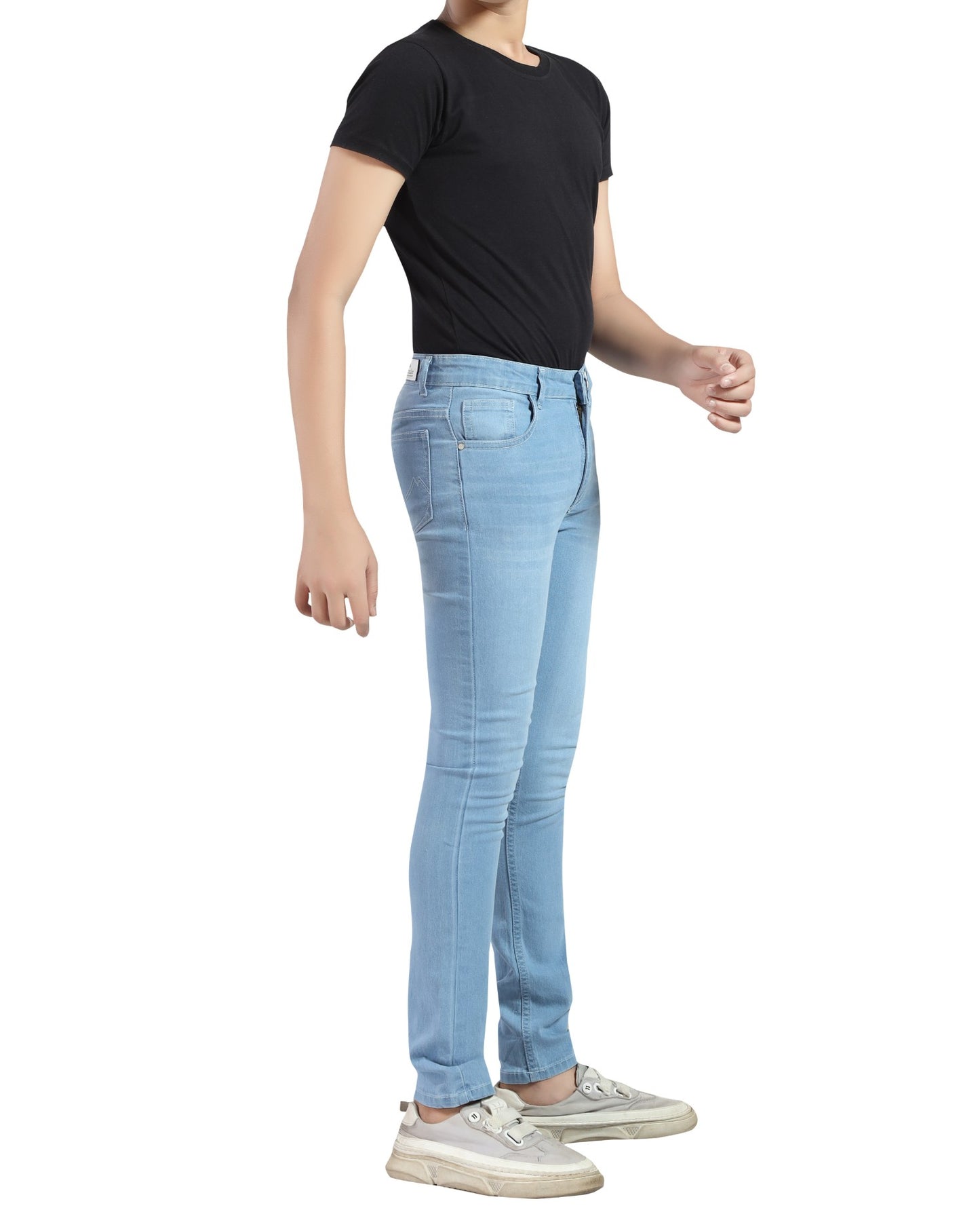 Boy's Slim Fit Stretch LT. Blue Denim Jeans 80-99% Cotton, 1% Elastic - Comfortable & Flexible Light Wash Pants 3015
