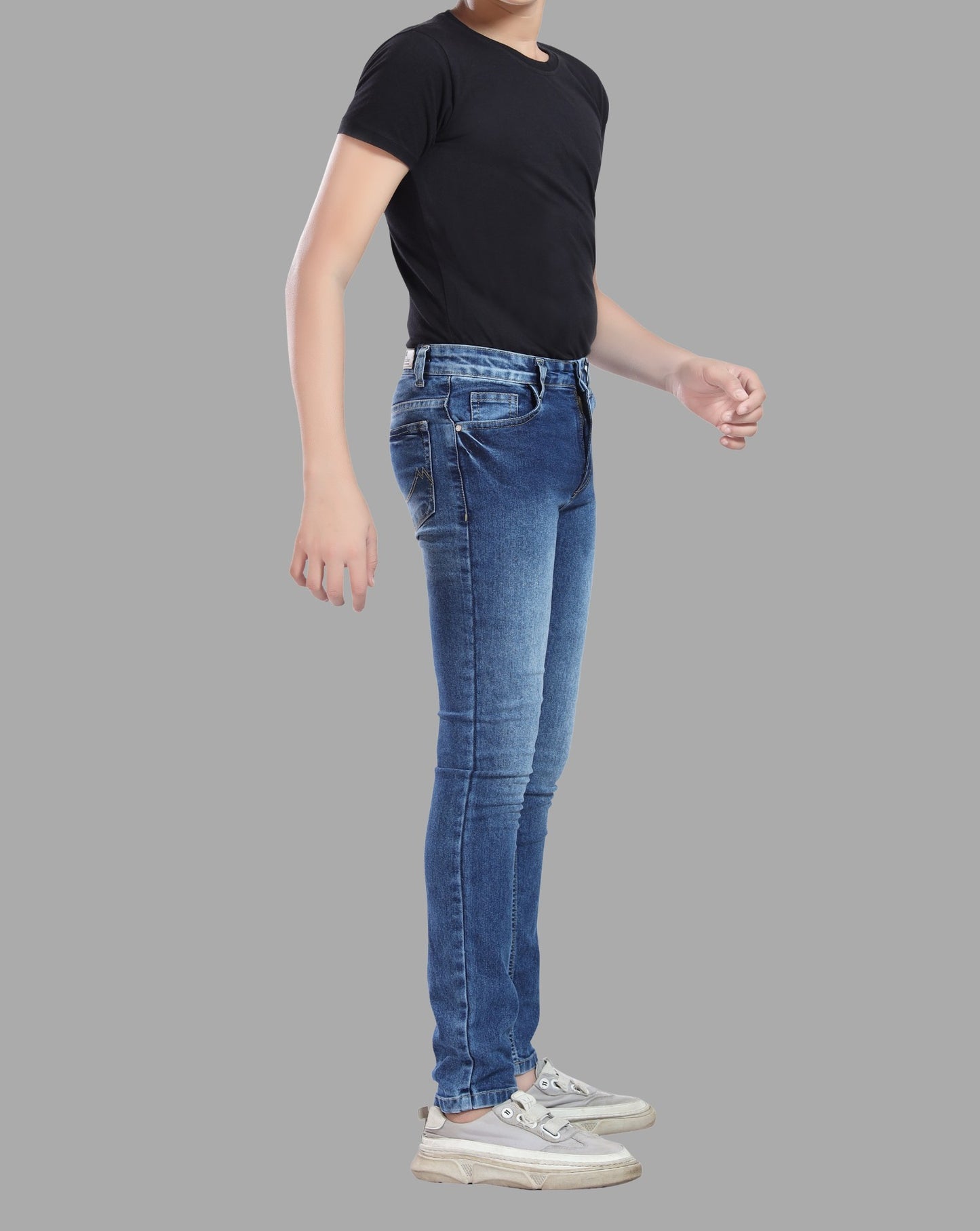 Boy's Slim Fit Stretch DK Blue Denim Jeans 80-99% Cotton, 1% Elastic - Comfortable & Stylish 3005