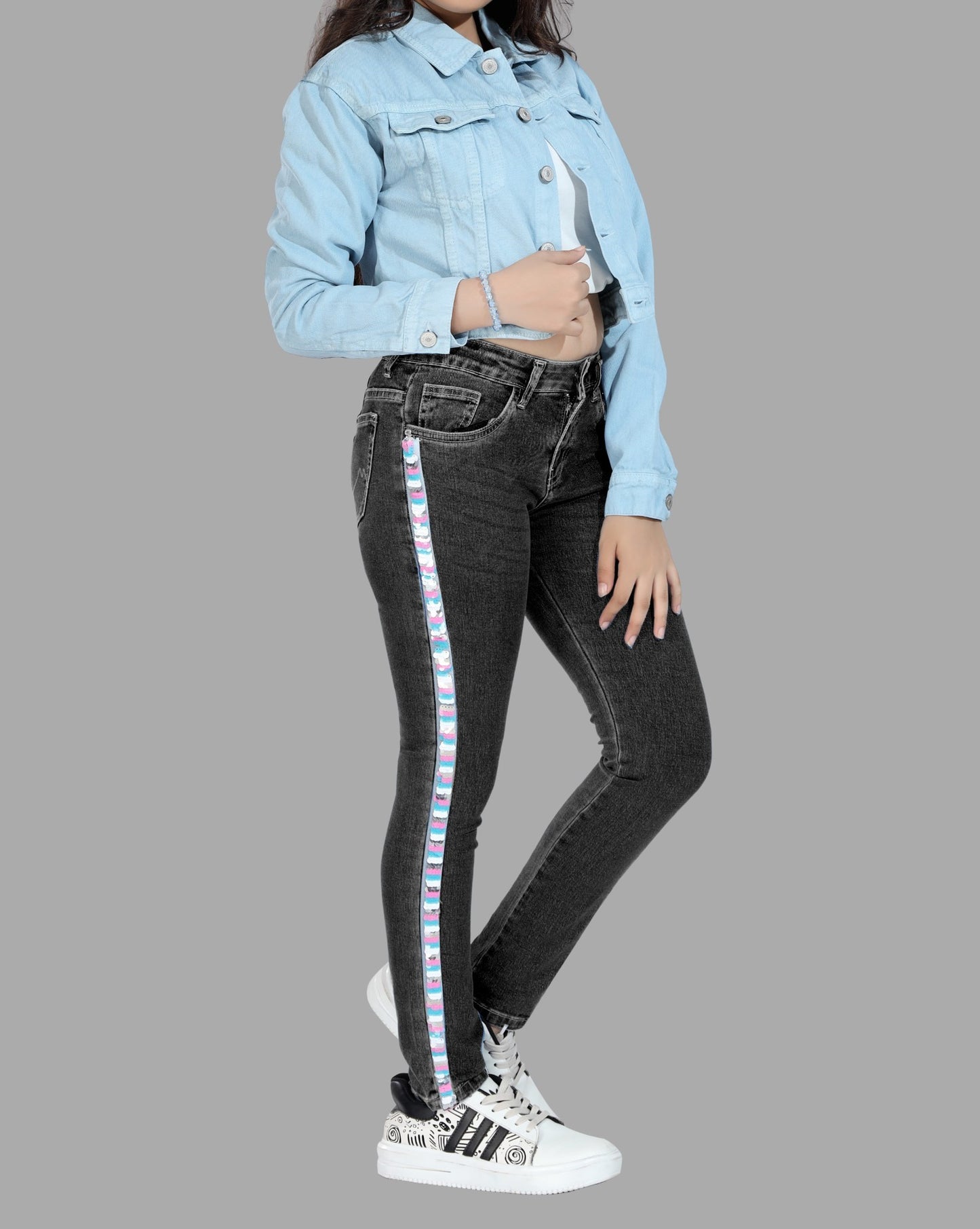 Girl's Turkish Blue Denim Jacket - Stylish & Comfortable 100% Cotton Outerwear 7002