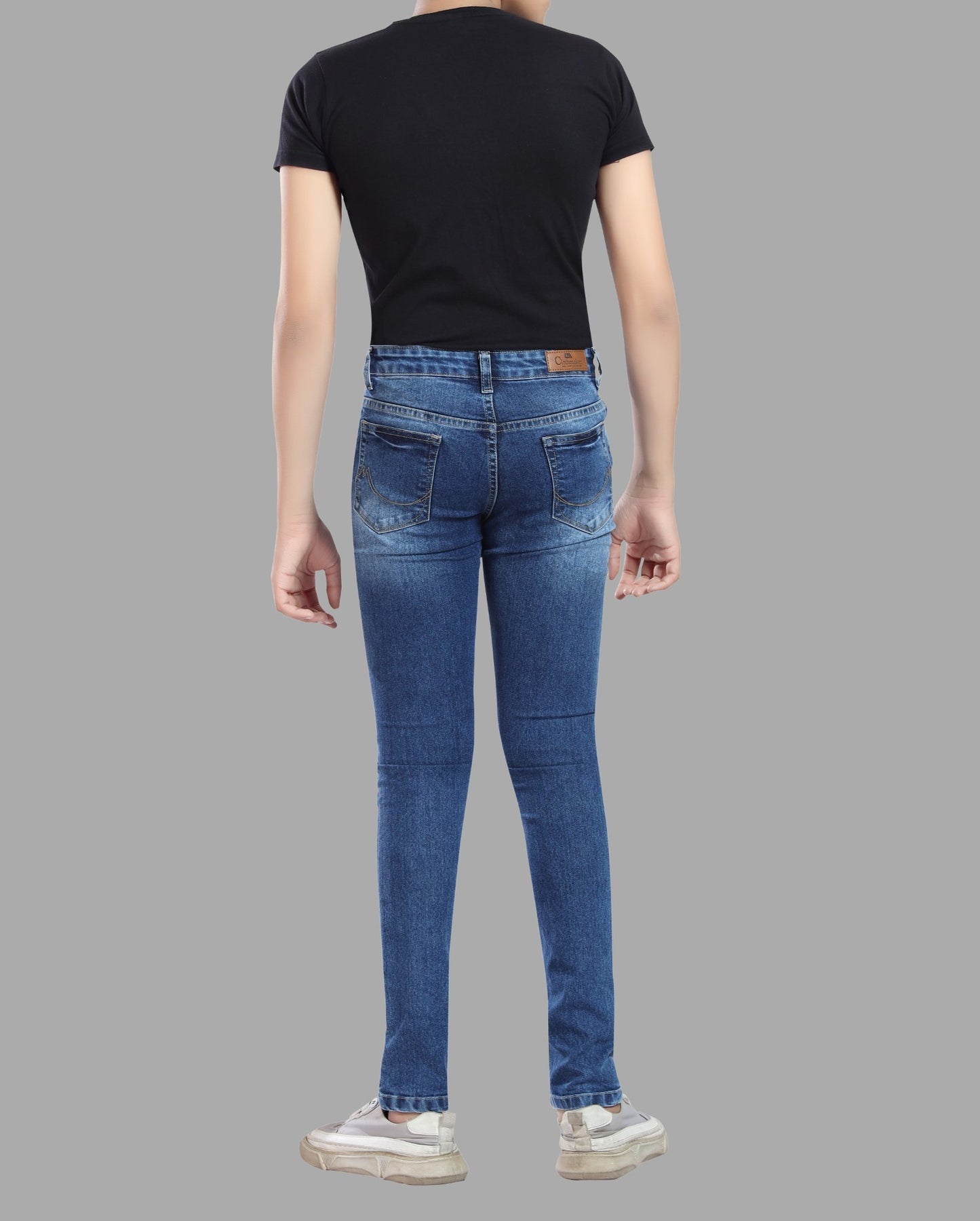 Boy's Slim Fit Stretch DK Blue Denim Jeans 80-99% Cotton, 1% Elastic - Comfortable & Stylish 3005