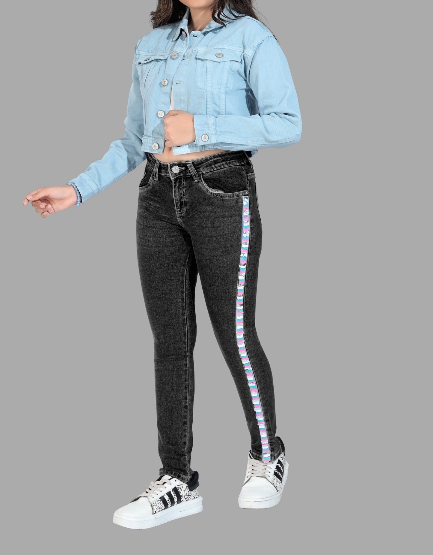 Girl's Turkish Blue Denim Jacket - Stylish & Comfortable 100% Cotton Outerwear 7002
