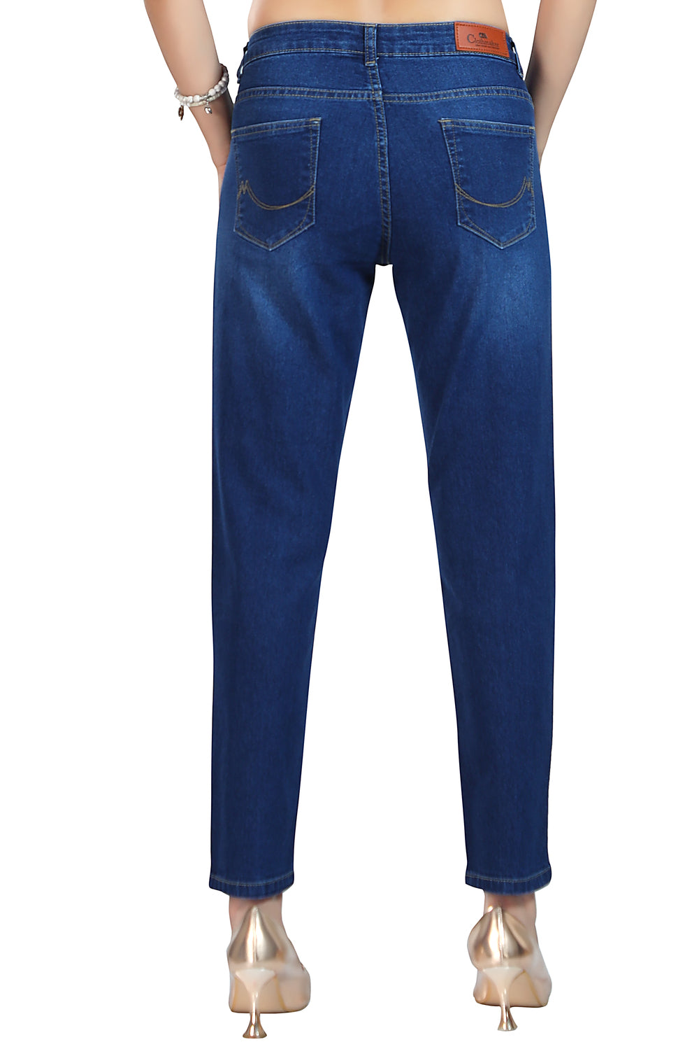 Women's, Mid Rise Slim Fit Indigo Stretchable Denim Jeans 1009