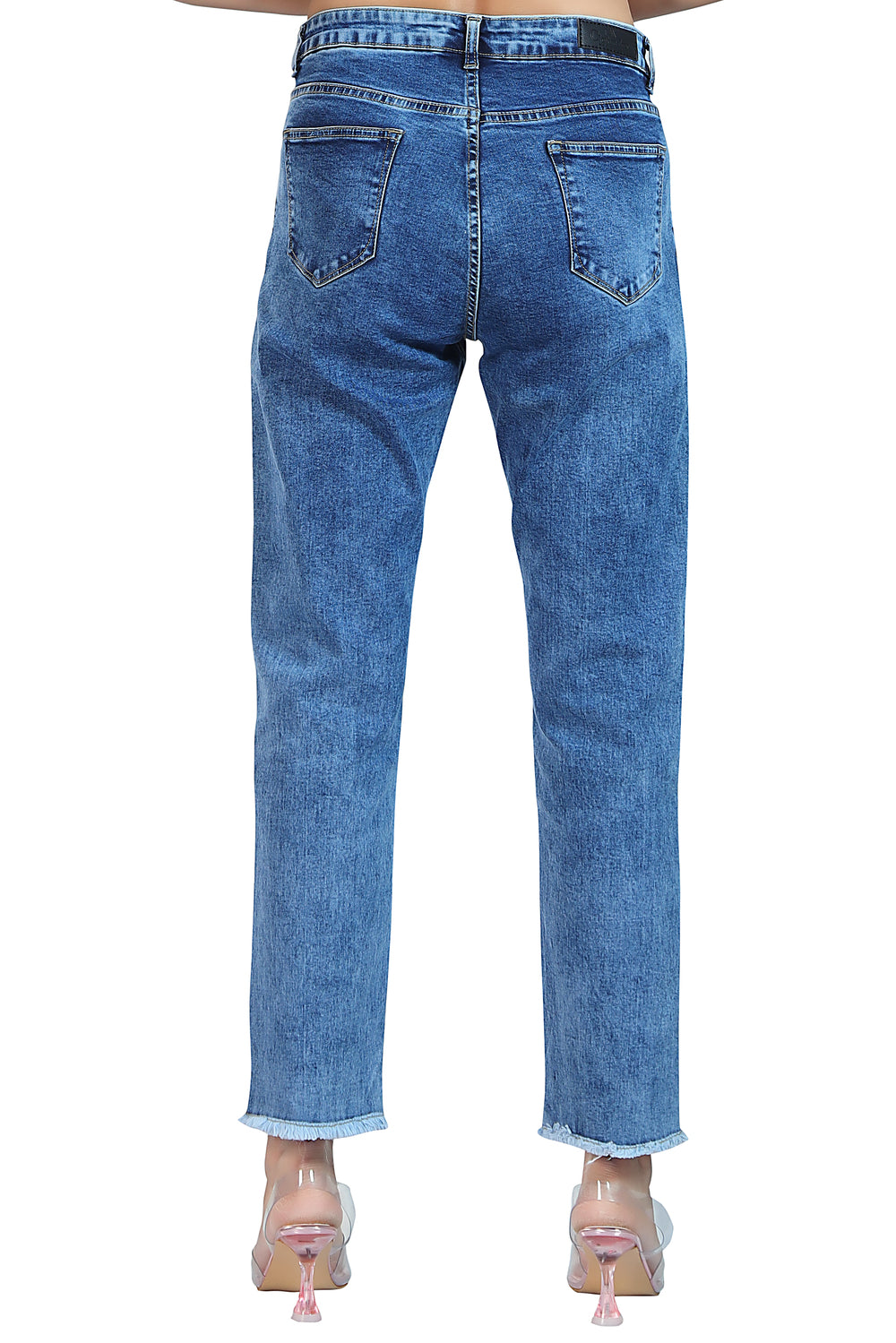 Women's Mid Rise, Slim Fit, Stretchable, Sky Blue, 1014