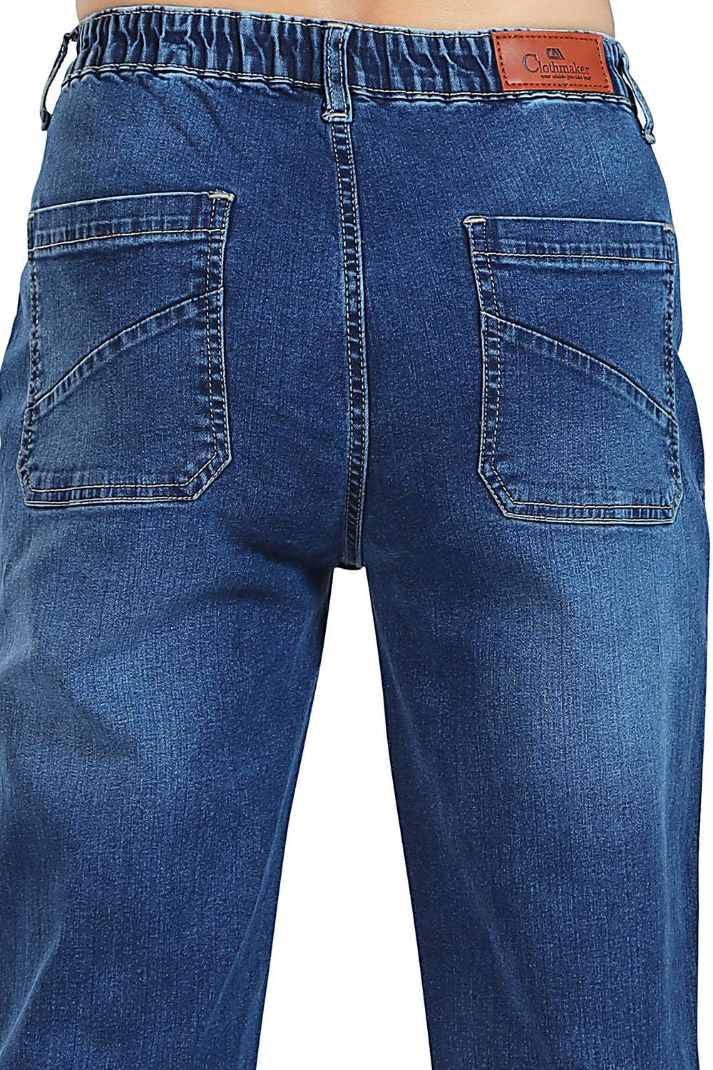 Women's Mid Rise Straight Fit Mid Blue Stretchable Denim Jeans 1022
