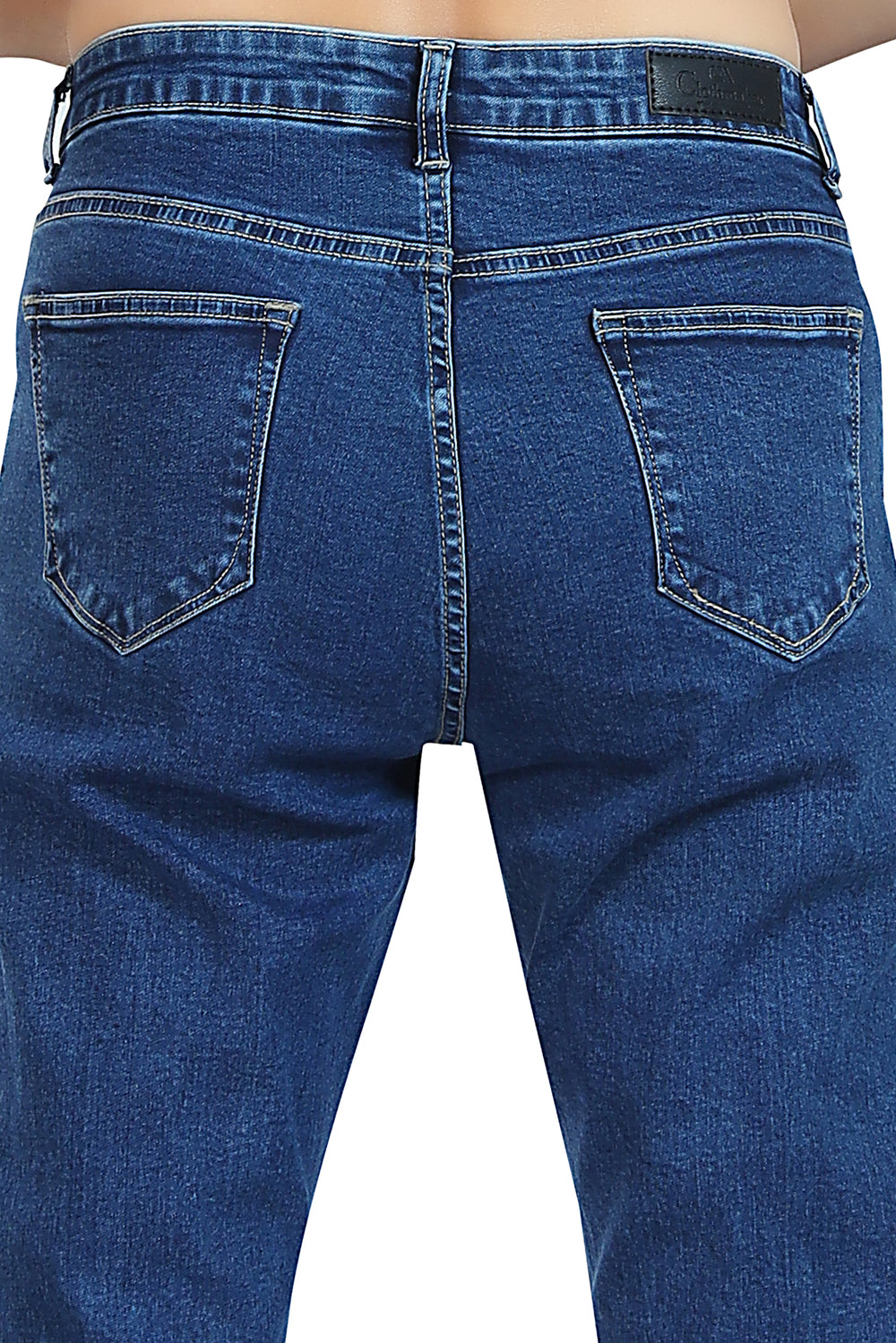 Women's Mid Rise Slim Fit Indigo Stretchable Denim Jeans 1015