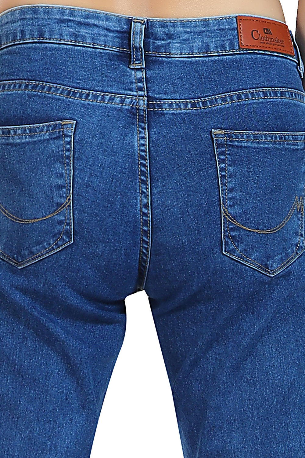 Women's Mid Rise Slim Fit Mid Blue Stretchable Denim Jeans 1010