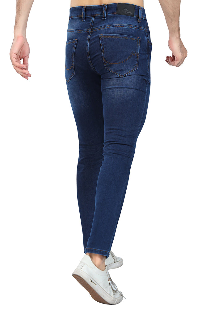 Men's Slim Fit Ankle Length Indigo Stretchable Denim Jeans 462