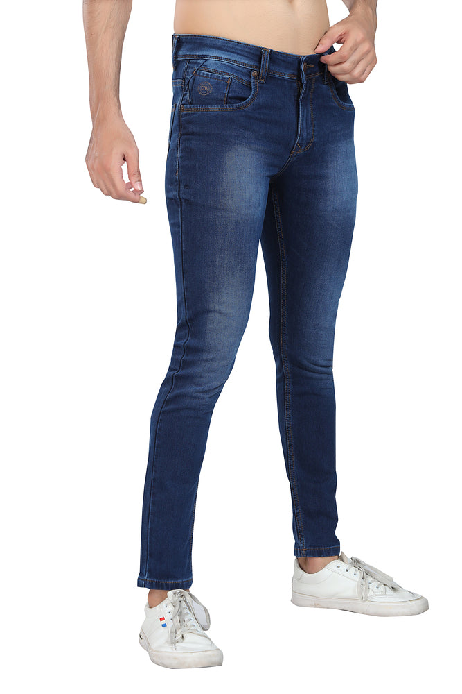 Men's Slim Fit Ankle Length Indigo Stretchable Denim Jeans 462