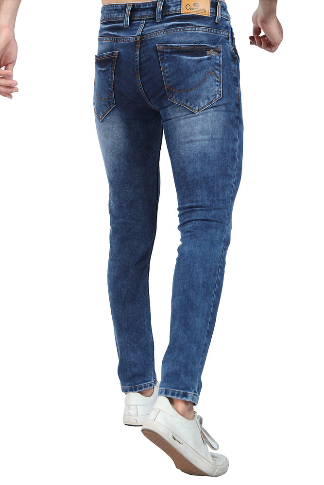 Men's Slim Fit Ankle Length Indigo Stretchable Denim Jeans 445