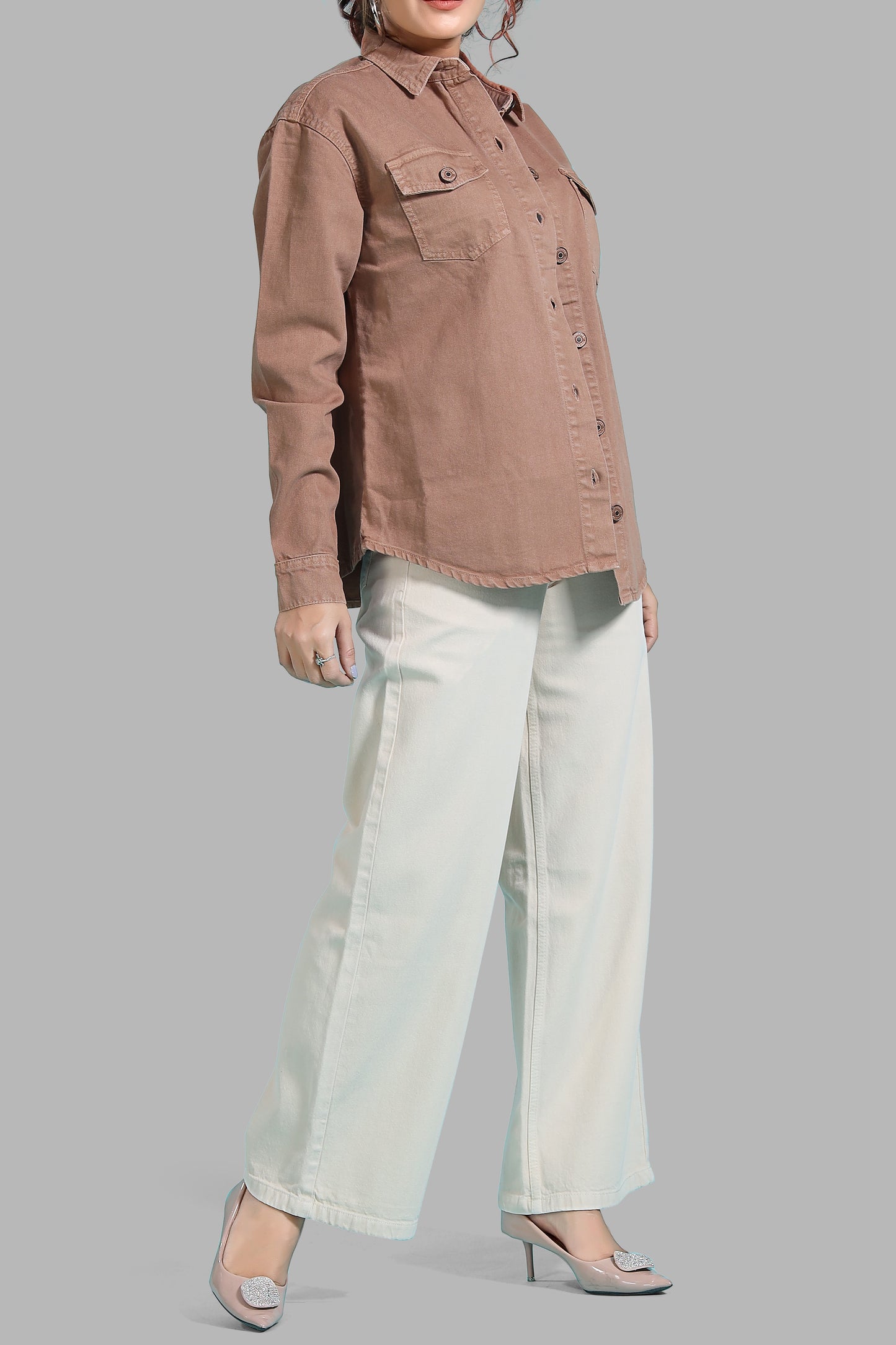 Clothmaker Women's Fawn Shacket - Non-Stretchable Denim, Stylish and Comfortable Outerwear, Perfect for Casual and Layered Looks 2008
