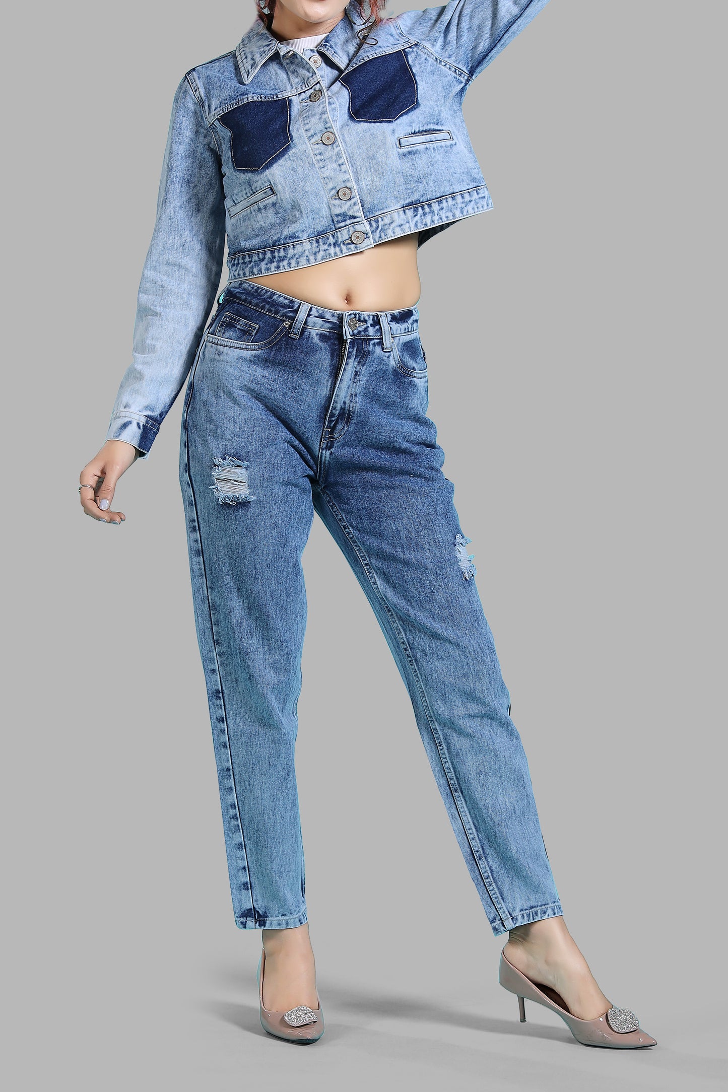 Clothmaker Women's Sky Blue Denim Jacket - Non-Stretchable Classic Design, Stylish Outerwear for Everyday Casual Look, Durable Fabric, Perfect Fit 2005