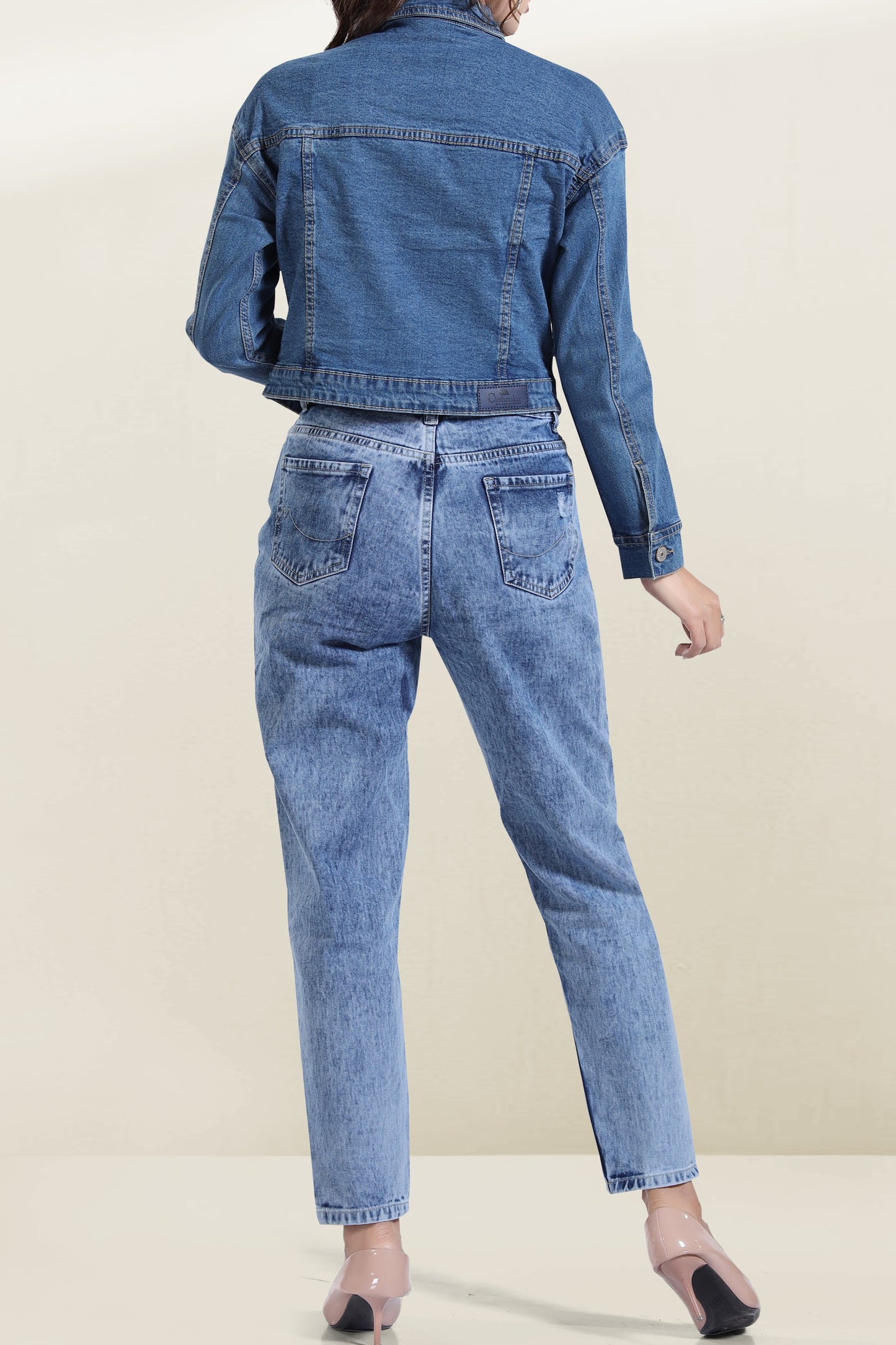 Clothmaker Women's Mid Blue Denim Jacket - Non-Stretchable Classic Design, Stylish Outerwear for Everyday Casual Look, Durable Fabric, Perfect Fit 2006
