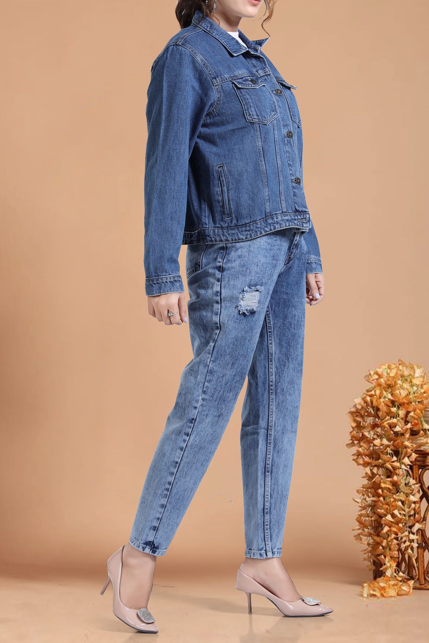 Clothmaker Women's Indigo Denim Jacket - Non-Stretchable Classic Design, Stylish Outerwear for Everyday Casual Look, Durable Fabric, Perfect Fit 2003