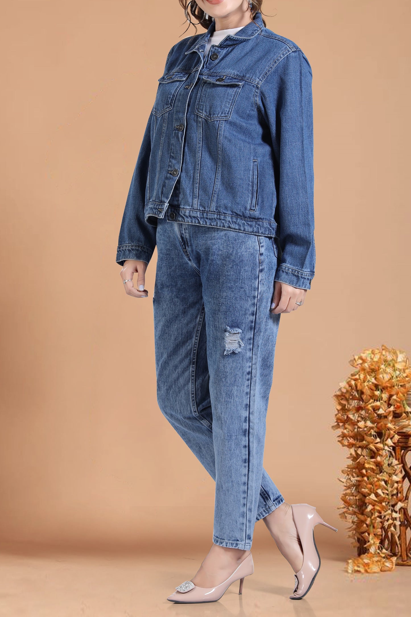 Clothmaker Women's Indigo Denim Jacket - Non-Stretchable Classic Design, Stylish Outerwear for Everyday Casual Look, Durable Fabric, Perfect Fit 2003