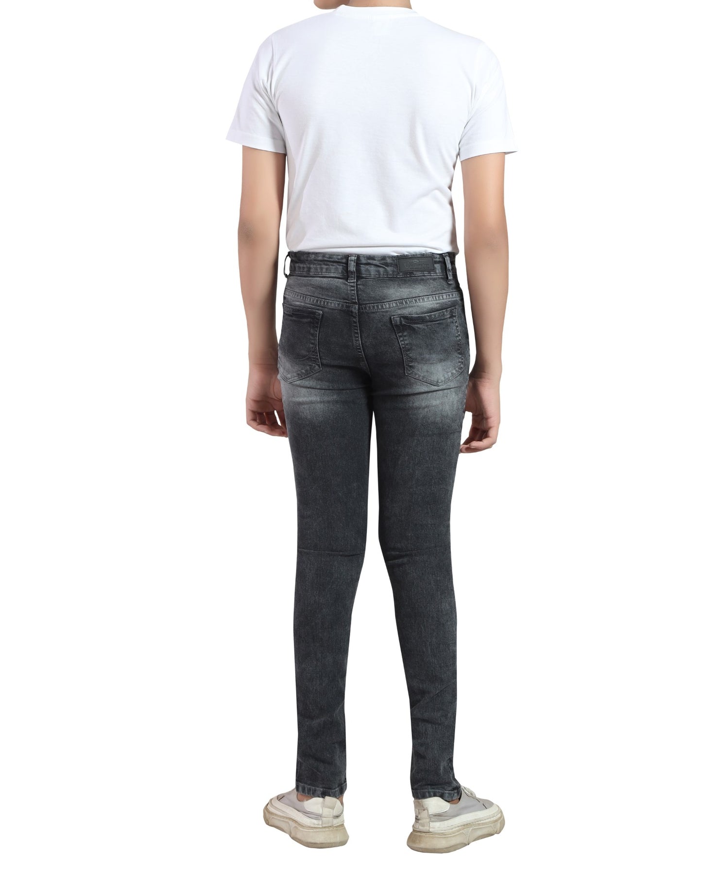 Boy's Slim Fit Stretch DK. Grey Denim Jeans 80-99% Cotton, 1% Elastic - Comfortable & Versatile Dark Gray Pants 3009